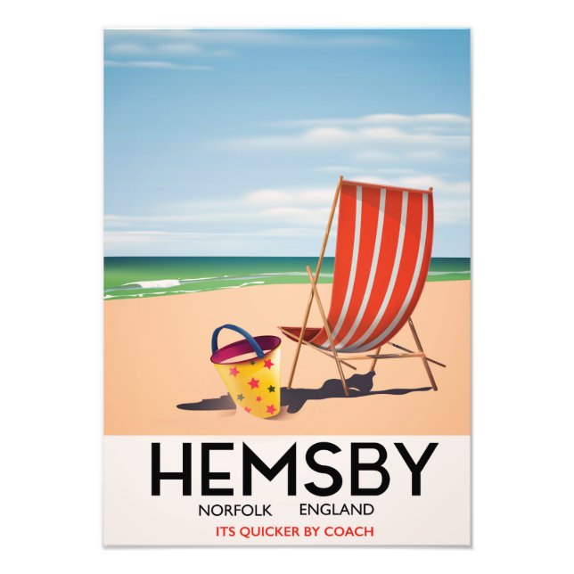 Hemsby Norfolk resemålning affisch Fototryck (Framsidan)