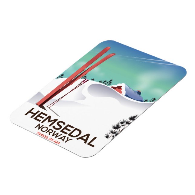 Hemsedal Norge skidresor affisch Magnet (Vänstra Sidan)