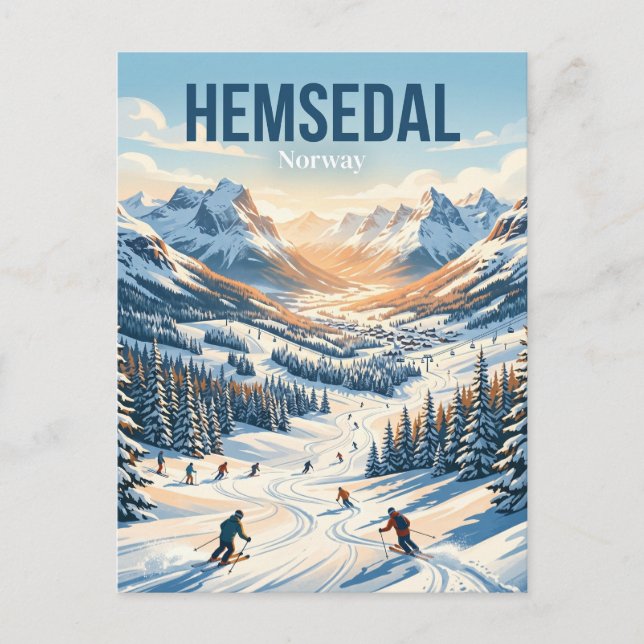 Hemsedal Skidort Norge Vykort (Framsida)