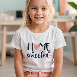 Hemskola med hjärtflotta och Rosa T Shirt