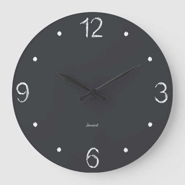 Hemskolning Studie Rum Vägg Kritbräda Svart  Stor Klocka (Framsida)