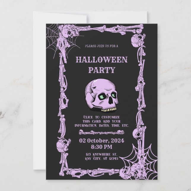 Hemskt Elegant Halloween fest inbjudan (Framsida)
