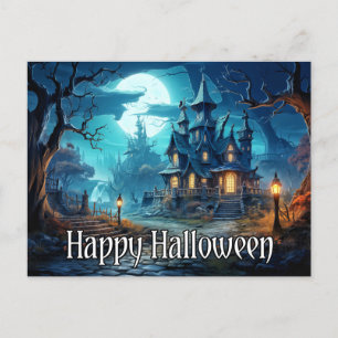 Hemskt hus Halloween Vykort