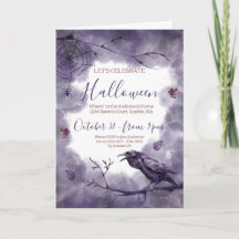 Hemskt vacker Lila Raven Halloween fest