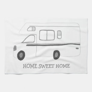 HEMSÖME HEMM Retro Camper Motorhome RV B&W Kökshandduk