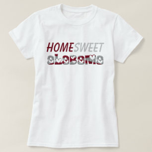 Hemsöt Alabama Cute Statlig flagga Hearts T Shirt