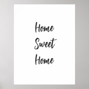 Hemsöt, enkel vit vägg minimalistisk poster