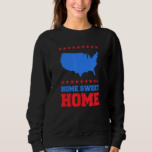 Hemsöt hem 4 juli USA Patriotic T Shirt (Framsida)