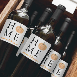 Hemsöt hem | Orange Pumpkin | Flygsäsong Vinflaska Etikett