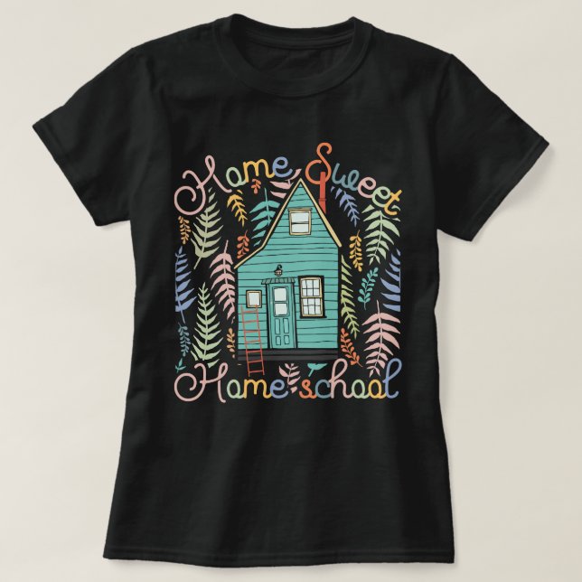 Hemsöt hemeschool Mamma-lärare T Shirt (Design framsida)