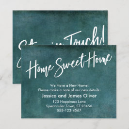 Hemsöt hemgrunge Teal-meddelande Inbjudningar