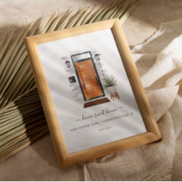 Hemsöt hemmaplan, modern vattenfärgsdörr i mitten  poster