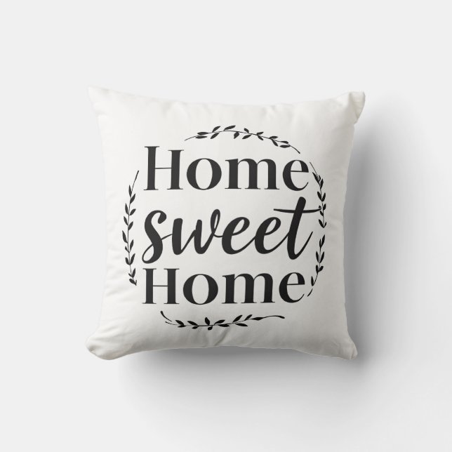 Hemsöt hemvändig, minimalistisk typografi kudde (Framsida)