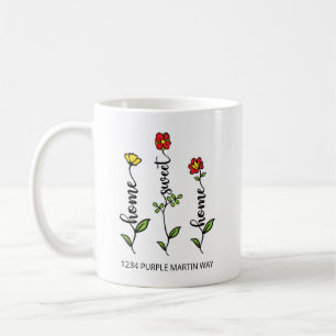 Hemsöt Ny adress blomma Kaffemugg