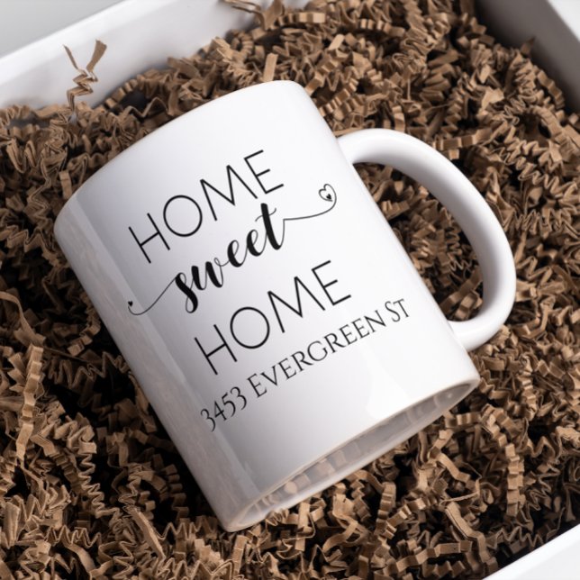 Hemsöt Ny adress bostadsgåva för hemmet Kaffemugg (Skapare uppladdad)