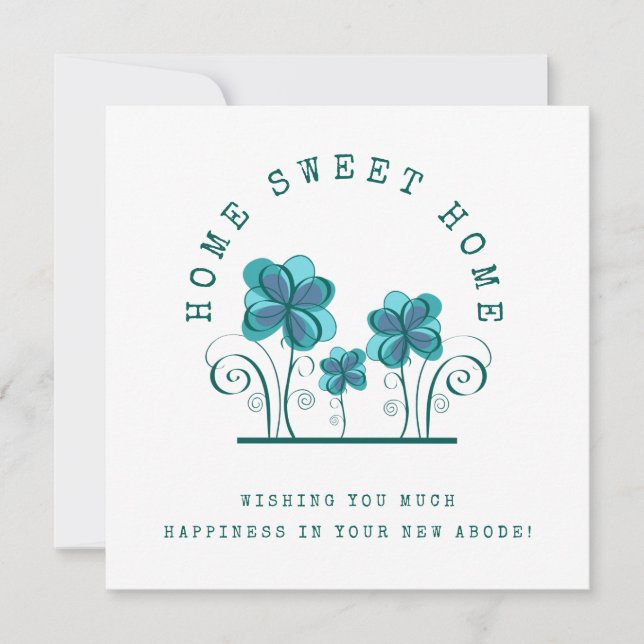 Hemsöta Blommigtar - nytt hem Kort (Framsida)