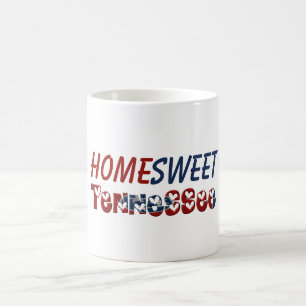 Hemsöta Tennessee Statlig flagga Typography Hearts Kaffemugg
