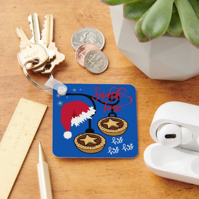 Hemsött hem med Santa och Mince Paj Nyckelring (Skrivbord)