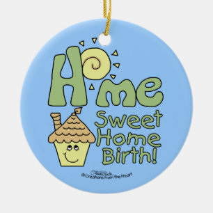 Hemsött Hemfödelse! - House och Sunshine Julgransprydnad Keramik