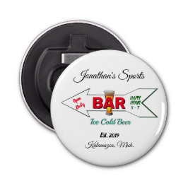 Hemsport Pub Beer Soda Button Magnetic Flasköppnare