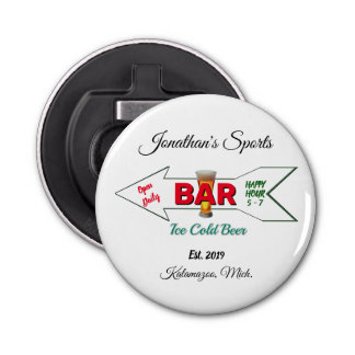 Hemsport Pub Beer Soda Button Magnetic Flasköppnare