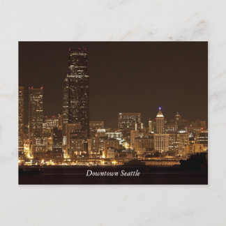 Hemstad Seattle på nattvykort Vykort