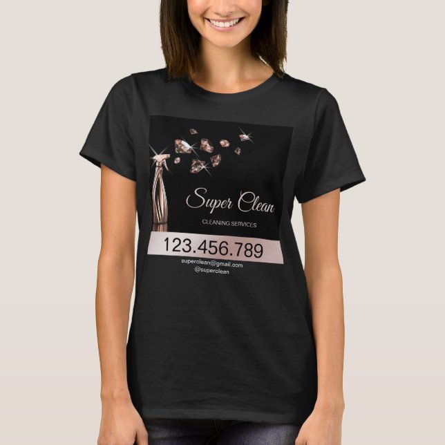 Hemstädning Städtjänst Hushåll Holograf T Shirt (Framsida)