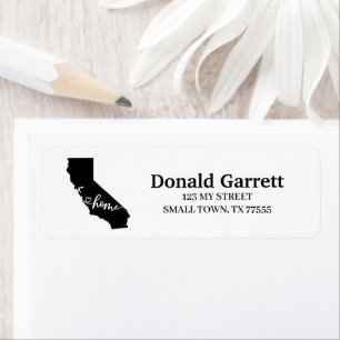 Hemstat kontur för Heart California Adress Returadress Etikett