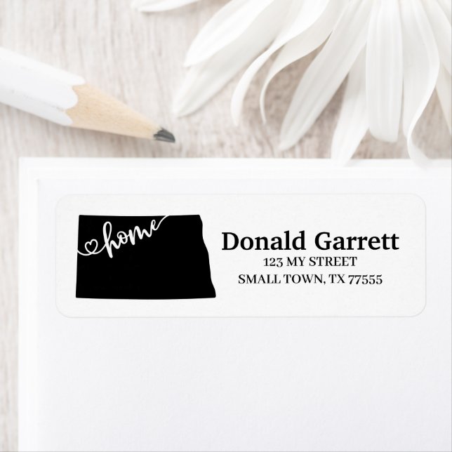 Hemstat kontur för Nordsjön Dakota Adress Returadress Etikett (Insitu)