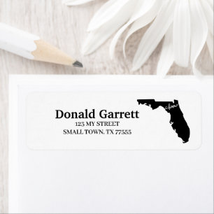 Hemstat kontur Heart Florida Adress Returadress Etikett