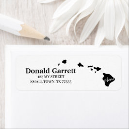Hemstat kontur Heart Hawaii Adress Returadress Etikett