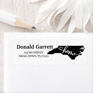 Hemstat kontur Heart North Carolina Adress Returadress Etikett