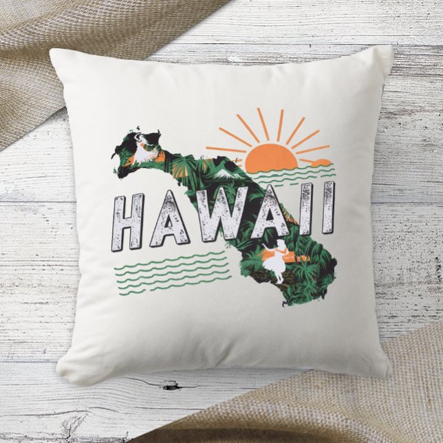 Hemstat Retro Färg Hawaii  Kudde (Skapare uppladdad)