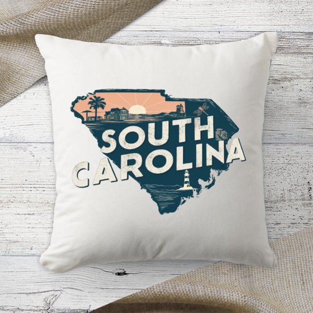 Hemstat Retro Färg South Carolina Kudde (Skapare uppladdad)