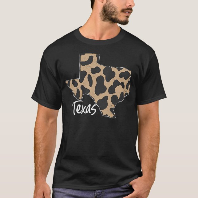 Hemstaten Texas Distress Leopard Print T Shirt (Framsida)