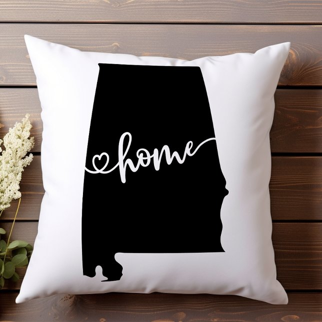 Hemstatens kontur hjärta Alabama  Kudde (Skapare uppladdad)