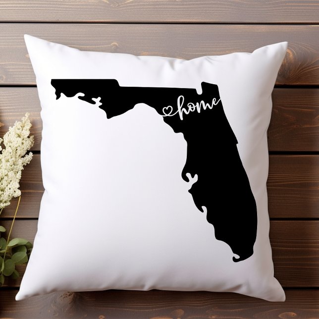 Hemstatens kontur hjärta Florida  Kudde (Skapare uppladdad)