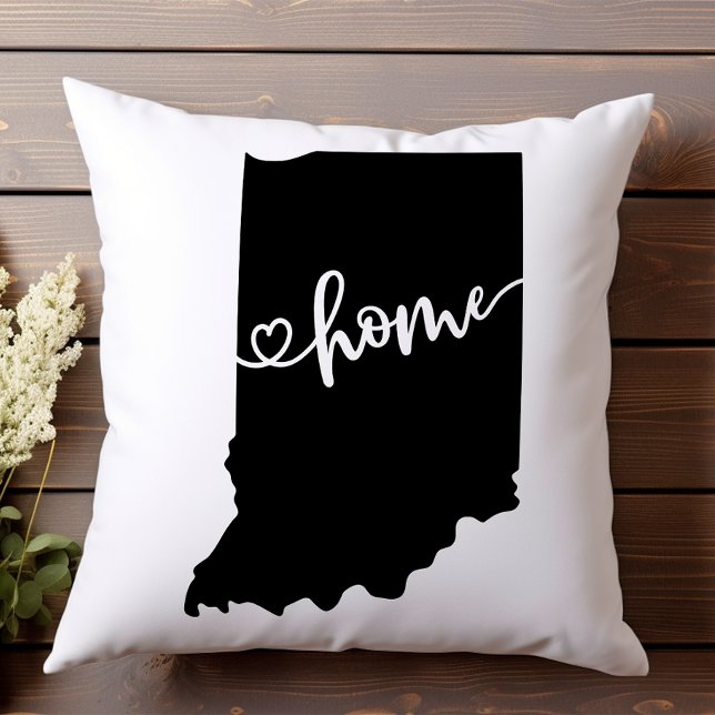 Hemstatens kontur Hjärta Indiana  Kudde (Skapare uppladdad)