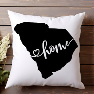 Hemstatens kontur hjärta South Carolina Kudde
