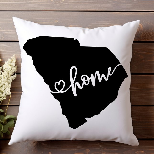 Hemstatens kontur hjärta South Carolina Kudde (Skapare uppladdad)