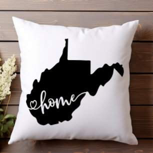 Hemstatens kontur hjärta West Virginia Kudde