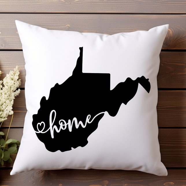 Hemstatens kontur hjärta West Virginia Kudde (Skapare uppladdad)