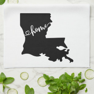 Hemstatens konturhjärta Louisiana kökshandduk