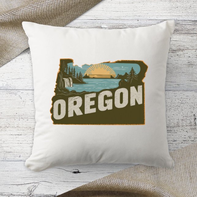Hemstatens Retro Färg Oregon Kudde (Skapare uppladdad)