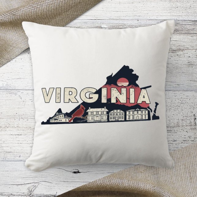 Hemstatens Retro Färg Virginia Kudde (Skapare uppladdad)