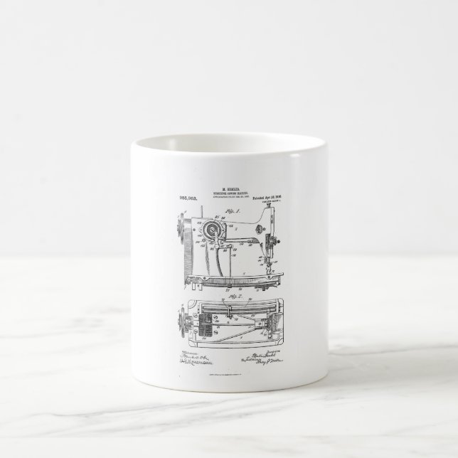 Hemstitch Vintage Sewing Maskin Patent Kaffemugg (Center)