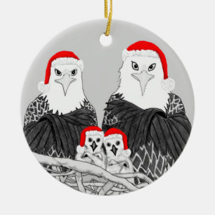 HEMSTRONGER SWFL EGLE NEST BOK B+W SANTA HATS JULGRANSPRYDNAD KERAMIK