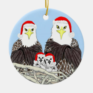 HEMSTRONGER SWFL EGLE NEST COVER C SANTA HATS JULGRANSPRYDNAD KERAMIK