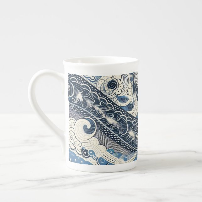 Hemstudio Indigo Bloom Benporslin Mugg (Vänster)