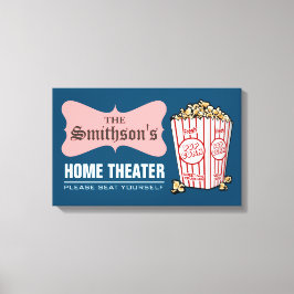 Hemteatern för Retro Personlig Namn Canvastryck